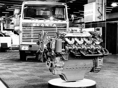 En 1969, Scania presentó al mundo industrial el motor V8 de 350 CV