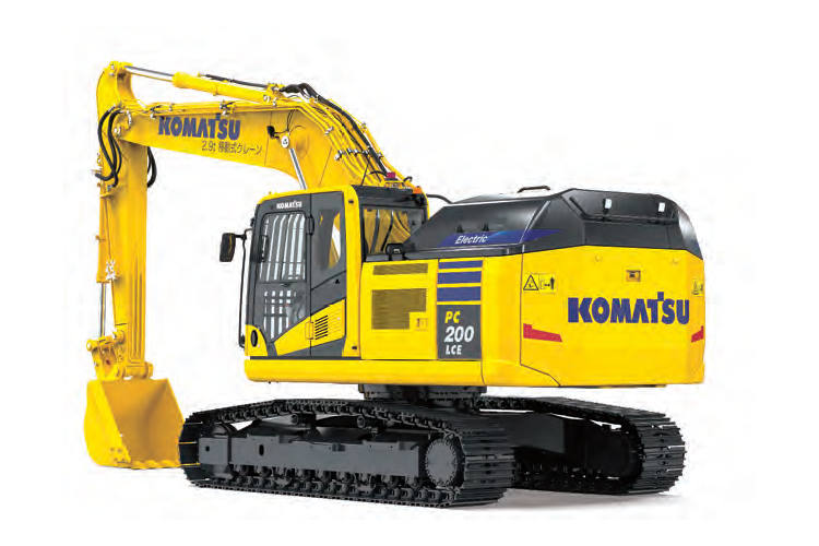 Komatsu Europe presentará en la feria la excavadora eléctrica PC210LCE-11, equipada con baterías de ion litio.