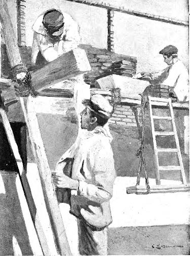 «El verano del albañil», óleo del artista C. Lezcano en «Nuevo Mundo», el 25 de julio de 1901.