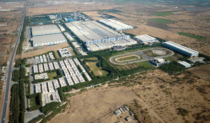 Vista aérea de la fábrica de Bhuj